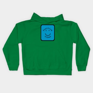 Positivity Vibes Smiley Face Sign Teal Blue Kids Hoodie